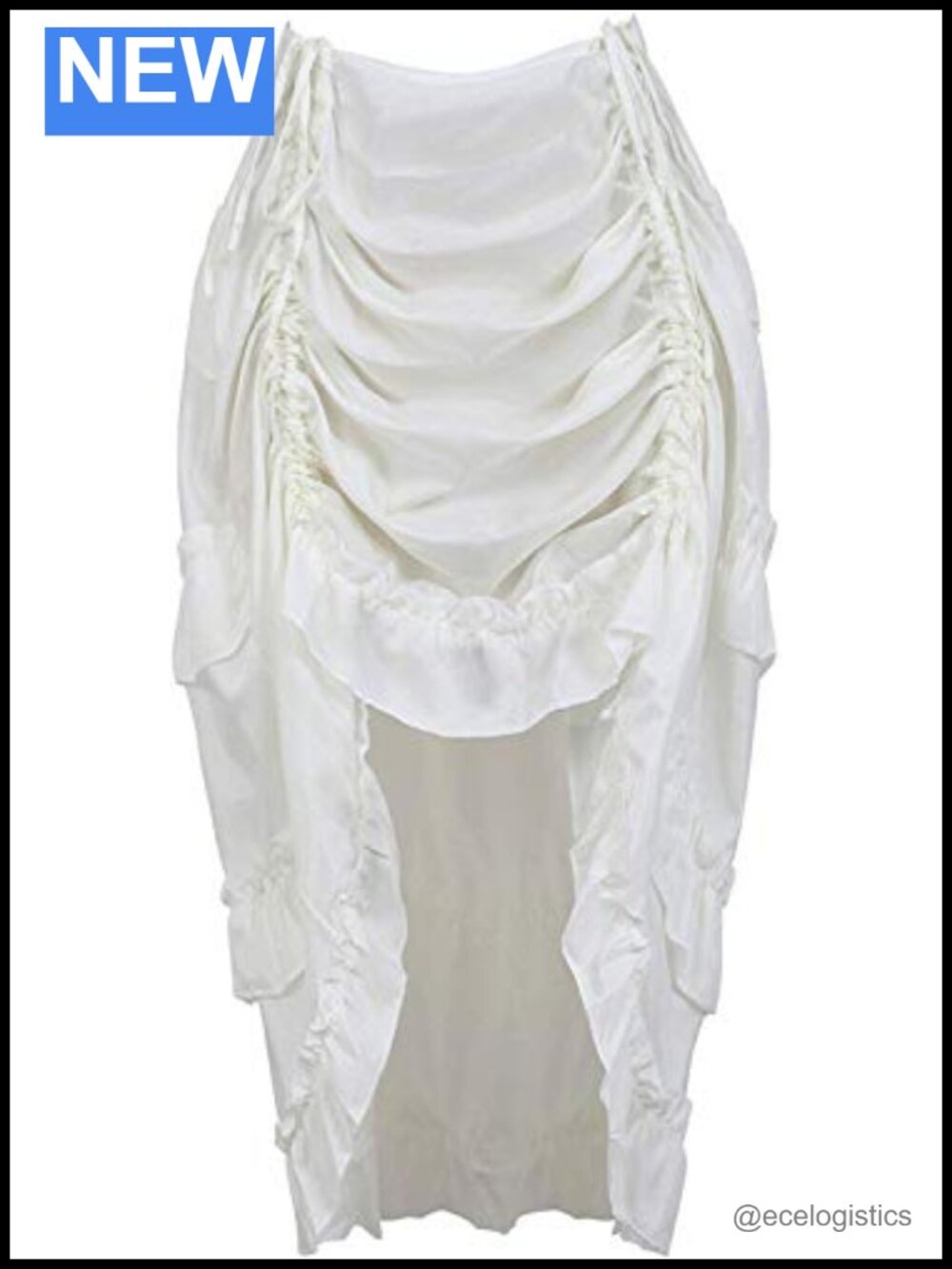 ADELCE Renaissance Pirate High-Low Flowy Gothic Maxi Skirt, Polyester Cotton,